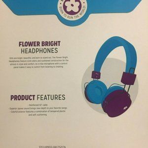 Limited Too Flower Bright Headphones purple Over The Ear LHP653BL